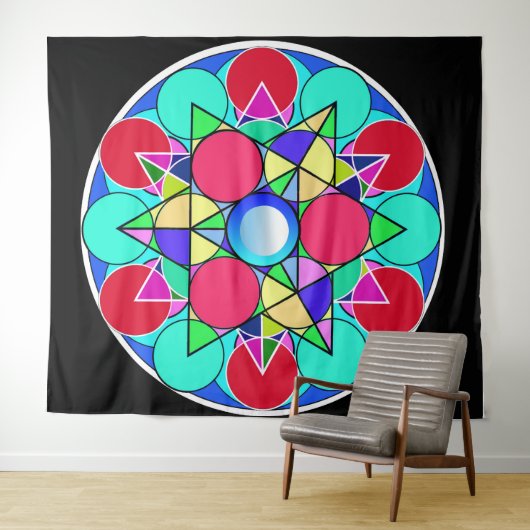 Abstrakt-Star-Blume Wandteppich (Beispiel (Horizontal))