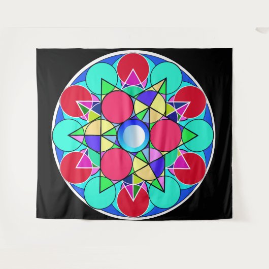 Abstrakt-Star-Blume Wandteppich (Vorderseite (Horizontal))