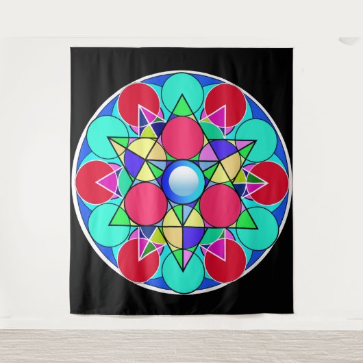 Abstrakt-Star-Blume Wandteppich (Vorderseite)