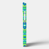 Abstrakt Star Geometric - Linse grün und blau Case-Mate iPhone Hülle (Rückseite / Links)