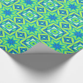 Abstrakt Star Geometric - Linse grün und blau Geschenkpapier (Ecke)