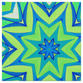 Abstrakt Star Geometric - Linse grün und blau Stoff (Nahaufnahme)