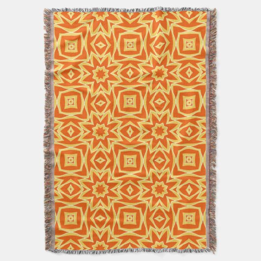 Abstrakt Star Geometric - Orange und Gold Decke (Vorderseite Vertikal)