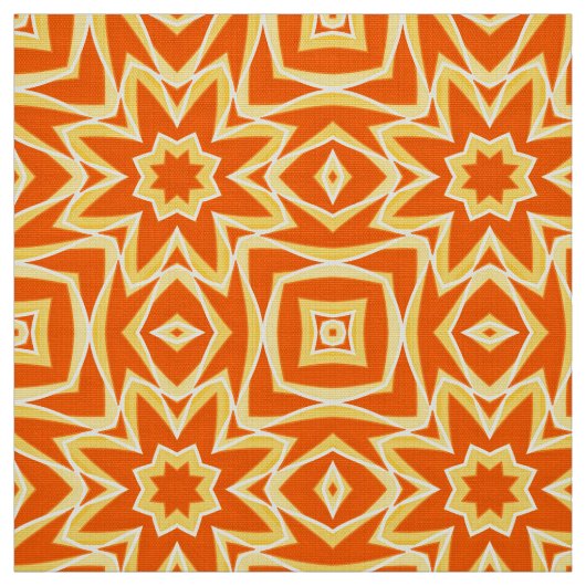 Abstrakt Star Geometric - Orange und Gold Stoff (Muster)