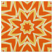 Abstrakt Star Geometric - Orange und Gold Stoff (Nahaufnahme)