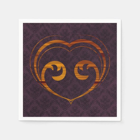 Abstrakt Steampunk Heart Serviette (Vorderseite)