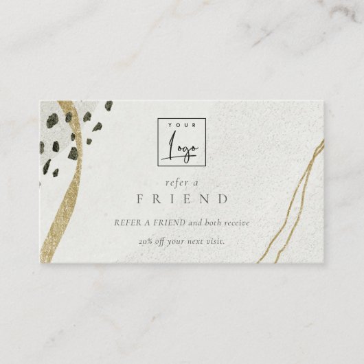 Abstrakt Stone Ivory Gold Reader A Friend Logo Visitenkarte (Vorderseite)