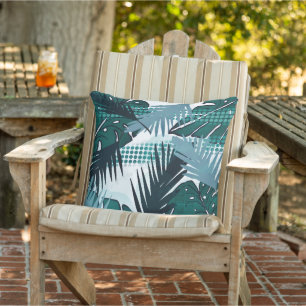 Abstrakt Strand Tropisch Blatt monstera Kissen