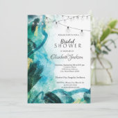 Abstrakt, String-Leuchten, Aquarelleinladung Einladung (Stehend Vorderseite)