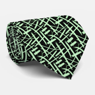 Abstrakt Strokes 020524 - Ghost Green und Black Krawatte