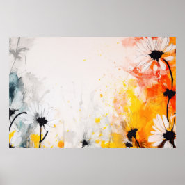 Abstrakt strukturierte Blume Poster