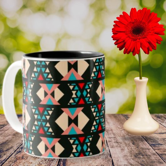 Abstrakt Südwest Boho Zweifarbige Tasse