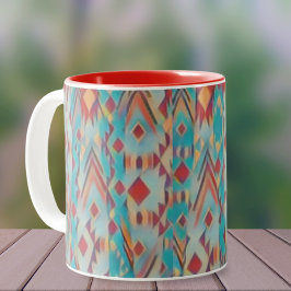 Abstrakt Südwest Boho Zweifarbige Tasse