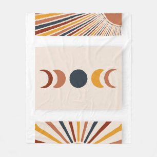 Abstrakt Sun Moon Boho Posters Fleecedecke