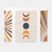 Abstrakt Sun Moon Boho Posters Fleecedecke (Vorderseite (Horizontal))
