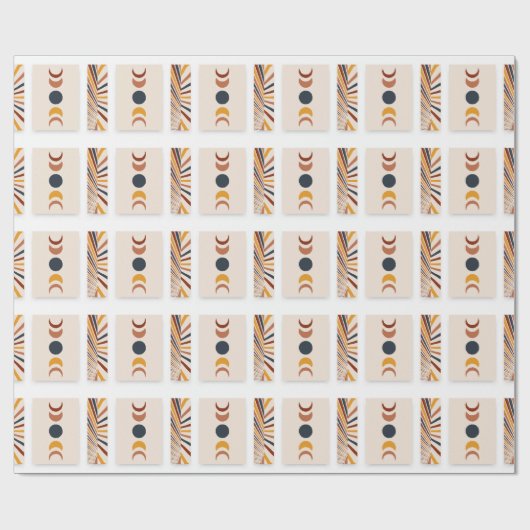 Abstrakt Sun Moon Boho Posters Geschenkpapier (Flach)