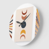 Abstrakt Sun Moon Boho Posters Große Wanduhr (Winkel)