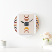 Abstrakt Sun Moon Boho Posters Große Wanduhr (Zuhause)