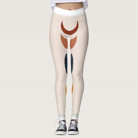 Abstrakt Sun Moon Boho Posters Leggings (Vorderseite)