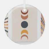 Abstrakt Sun Moon Boho Posters Ornament Aus Glas (Vorderseite)