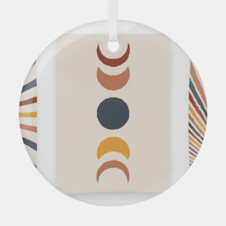 Abstrakt Sun Moon Boho Posters Ornament Aus Glas