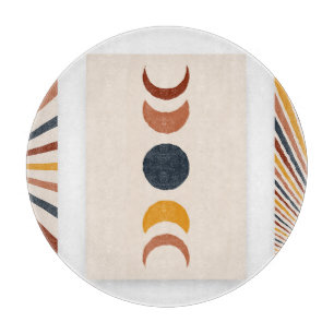 Abstrakt Sun Moon Boho Posters Schneidebrett