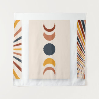 Abstrakt Sun Moon Boho Posters Wandteppich