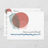 Abstrakt Sun und Palm Frontend neue Adresse Ankündigungspostkarte (Vorne/Hinten)