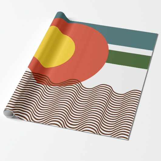 Abstrakt Sundown Geschenkpapier (Ungerollt)