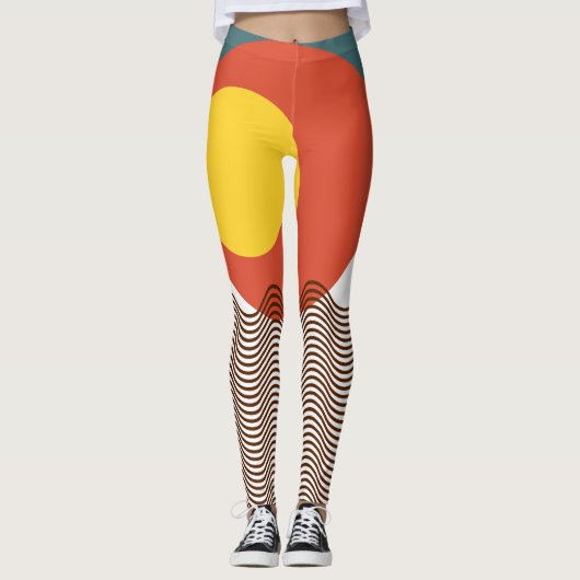 Abstrakt Sundown Leggings (Vorderseite)