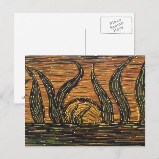 Abstrakt Sunrise Postkarte (Vorne/Hinten)