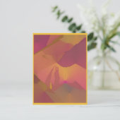 Abstrakt Sunset Art Postcard Lila / Gold Postkarte (Stehend Vorderseite)