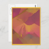 Abstrakt Sunset Art Postcard Lila / Gold Postkarte (Vorne/Hinten)