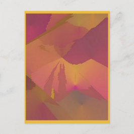 Abstrakt Sunset Art Postcard Lila / Gold Postkarte