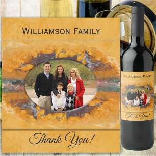 Abstrakt Sunset Family Vielen Dank 0612 Weinetikett