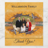 Abstrakt Sunset Family Vielen Dank 0612 Weinetikett (Einzelnes Label)