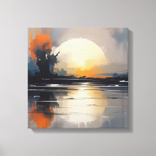 Abstrakt Sunset Landschaft Leinwand Kunst, Dichtun (Vorderseite)