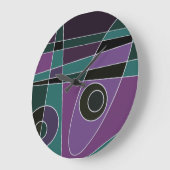 Abstrakt Surfen Aquamarin Lila Große Wanduhr (Winkel)
