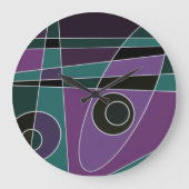 Abstrakt Surfen Aquamarin Lila Große Wanduhr (Vorderseite)