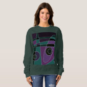 Abstrakt Surfen Aquamarin Lila Sweatshirt (Vorne ganz)