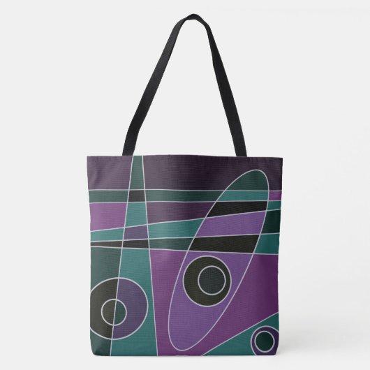 Abstrakt Surfen Aquamarin Lila Tasche (Vorderseite)