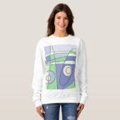 Abstrakt Surfen Grün Lila Sweatshirt (Vorne ganz)