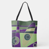 Abstrakt Surfen Grün Lila Tasche (Rückseite)