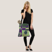 Abstrakt Surfen Grün Lila Tasche (Am Model)