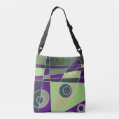 Abstrakt Surfen Grün Lila Tragetaschen Mit Langen Trägern (Rückseite)