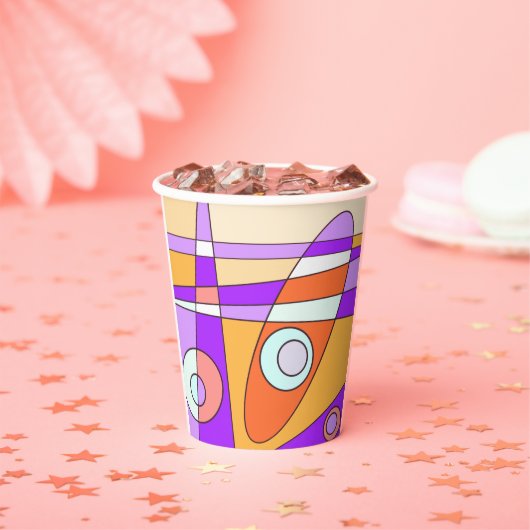 Abstrakt Surfen Orange Lila Pappbecher (Insitu)