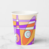 Abstrakt Surfen Orange Lila Pappbecher (Rückseite)