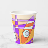 Abstrakt Surfen Orange Lila Pappbecher (Vorderseite)