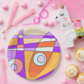 Abstrakt Surfen Orange Lila Pappteller (Party)