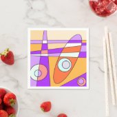 Abstrakt Surfen Orange Lila Serviette (Beispiel)